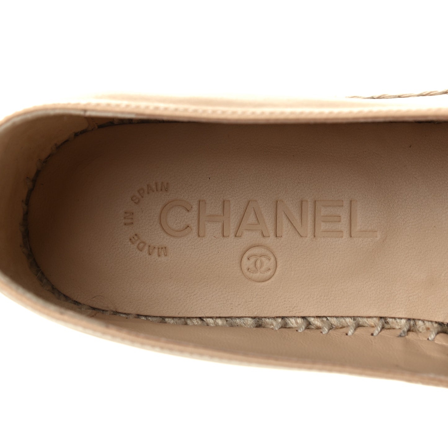 Lambskin CC Espadrilles 38 Beige Black