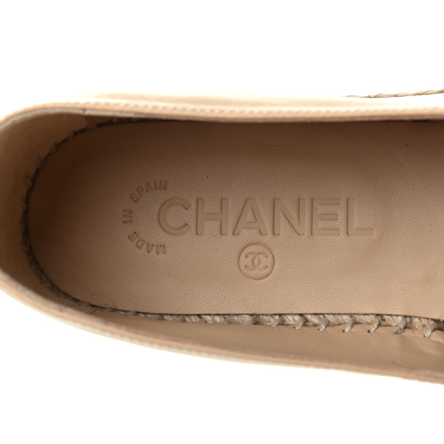 Chanel Lambskin CC Espadrilles 38 Beige Black 6 of 7