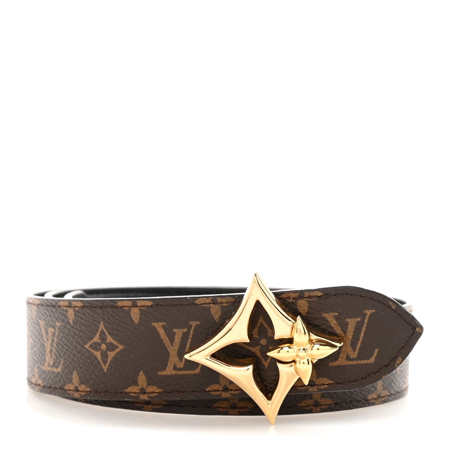 Calfskin Monogram 30mm Flowergram Reversible Belt 80 32 Black