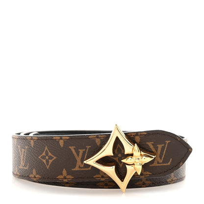 Louis Vuitton Calfskin Monogram 30mm Flowergram Reversible Belt 80 32 Black 1 of 5
