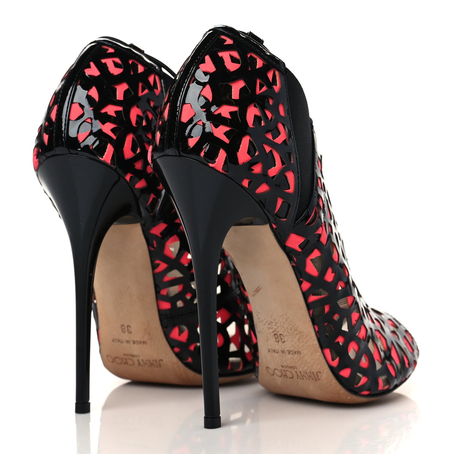 Patent Tactic Ankle Boots 38 Black Pink