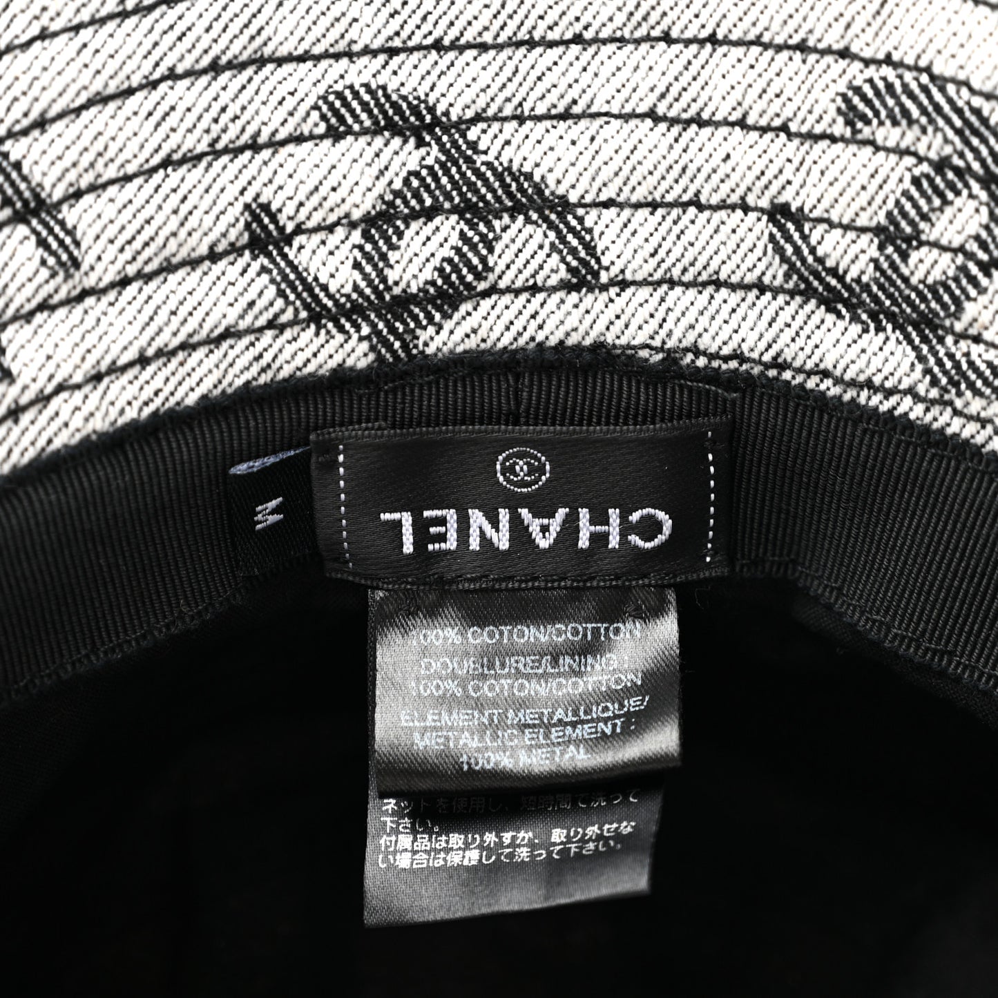 Denim CC Bucket Hat M White Black