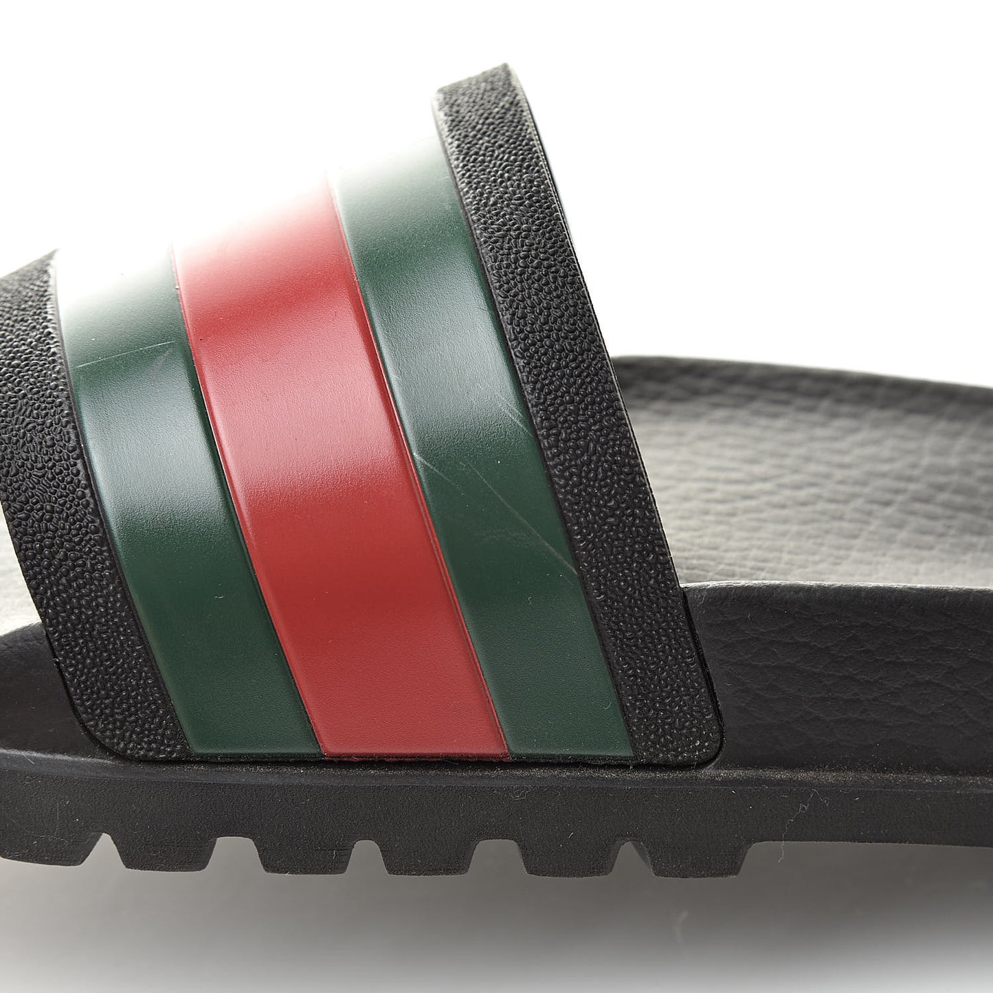 Rubber Web Mens Lug Sole Slide Sandals 8 Black Green Red