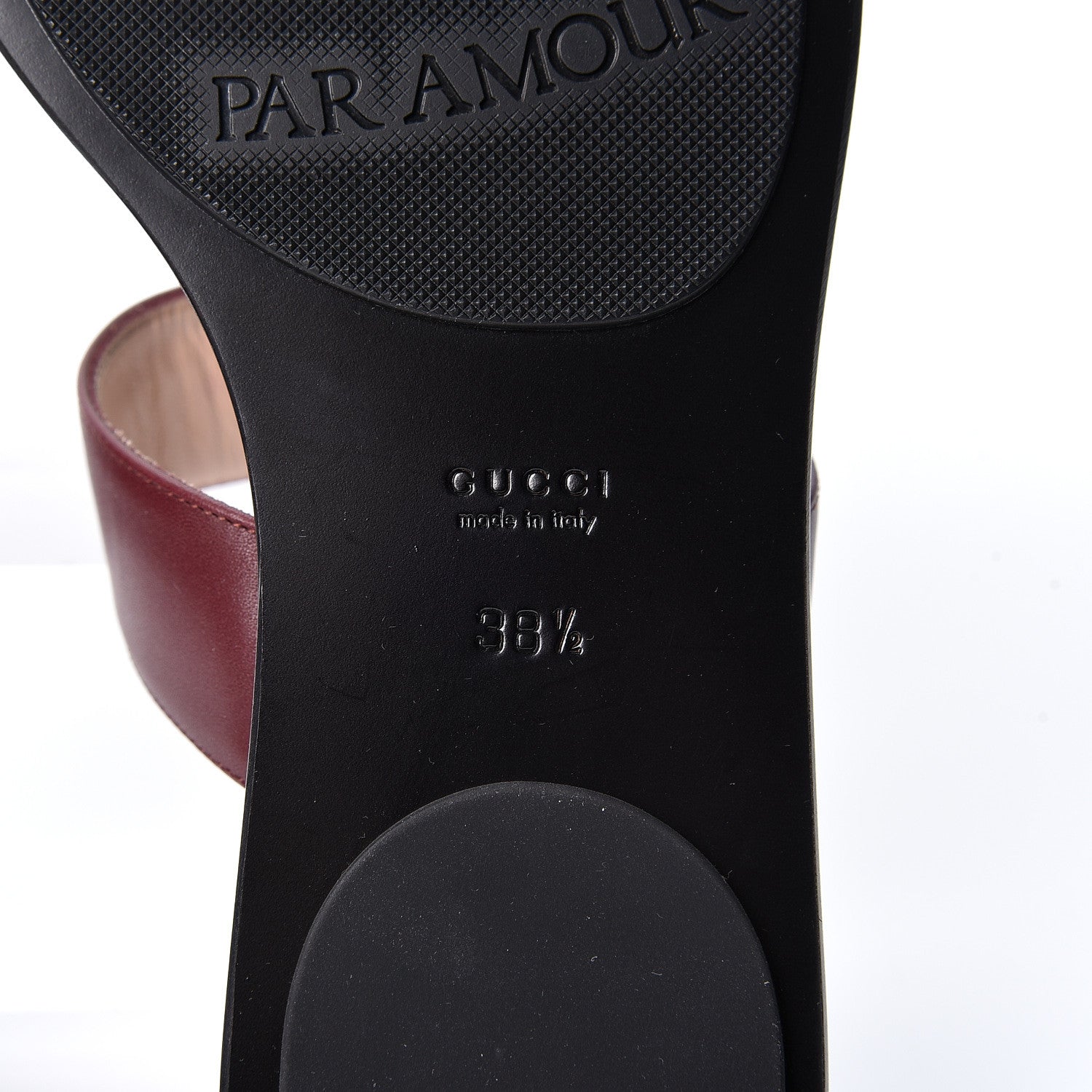 Gucci Calfskin GG Marmont Thong Sandals 38.5 Vintage Bordeaux 7 of 9