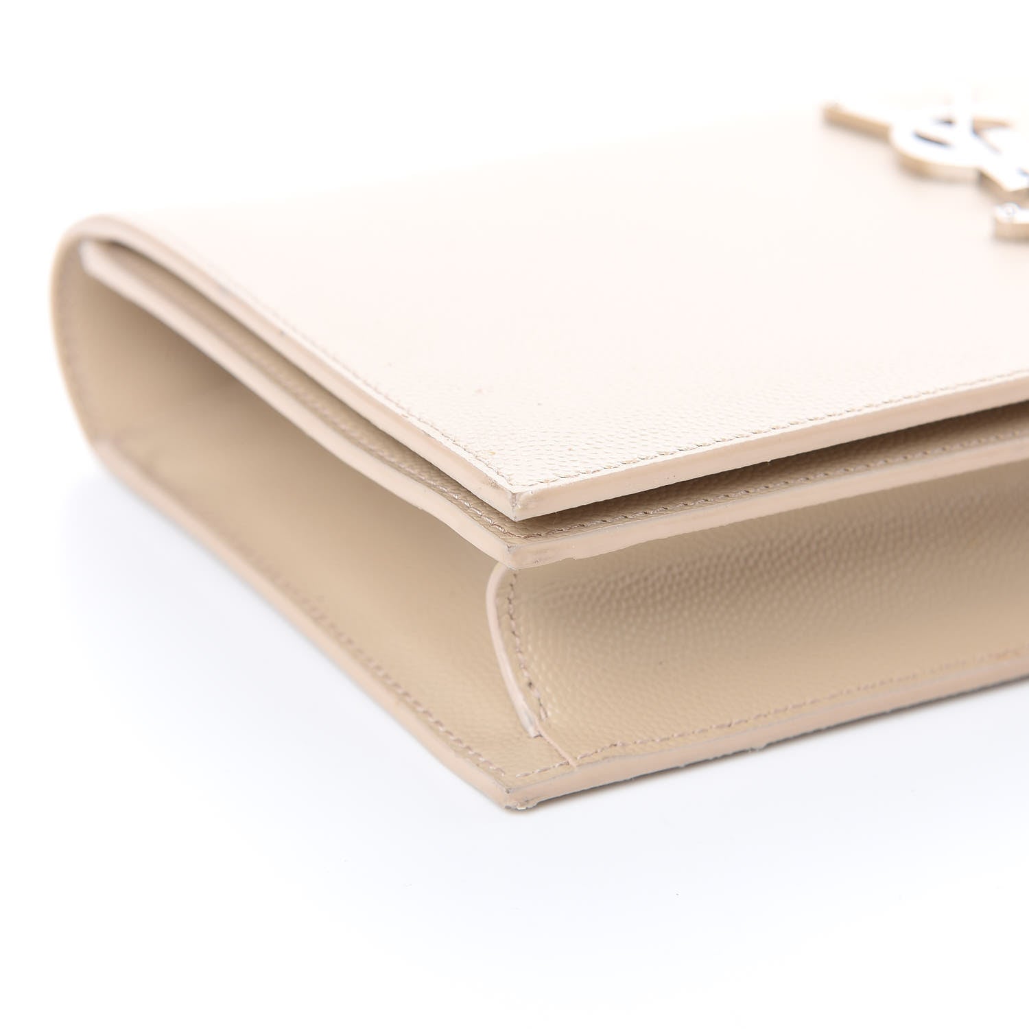 Saint Laurent Grain De Poudre Classic Kate Monogram Clutch Nude Powder 8 of 14