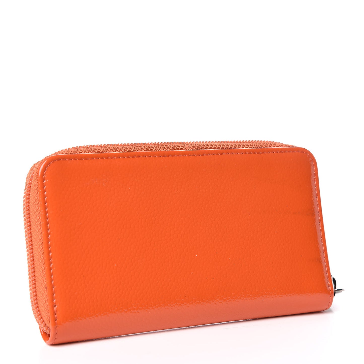 Patent Caviar Timeless Zip Around Wallet Orange