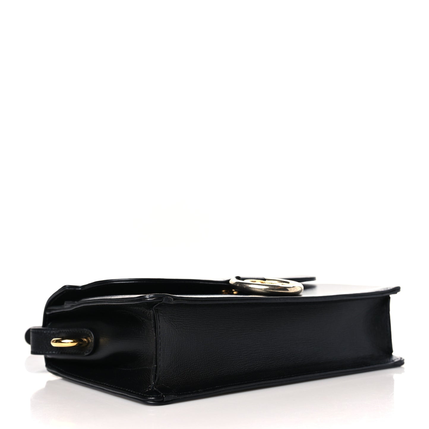 Textured Calfskin Small Torchon GG Ring Shoulder Bag Black