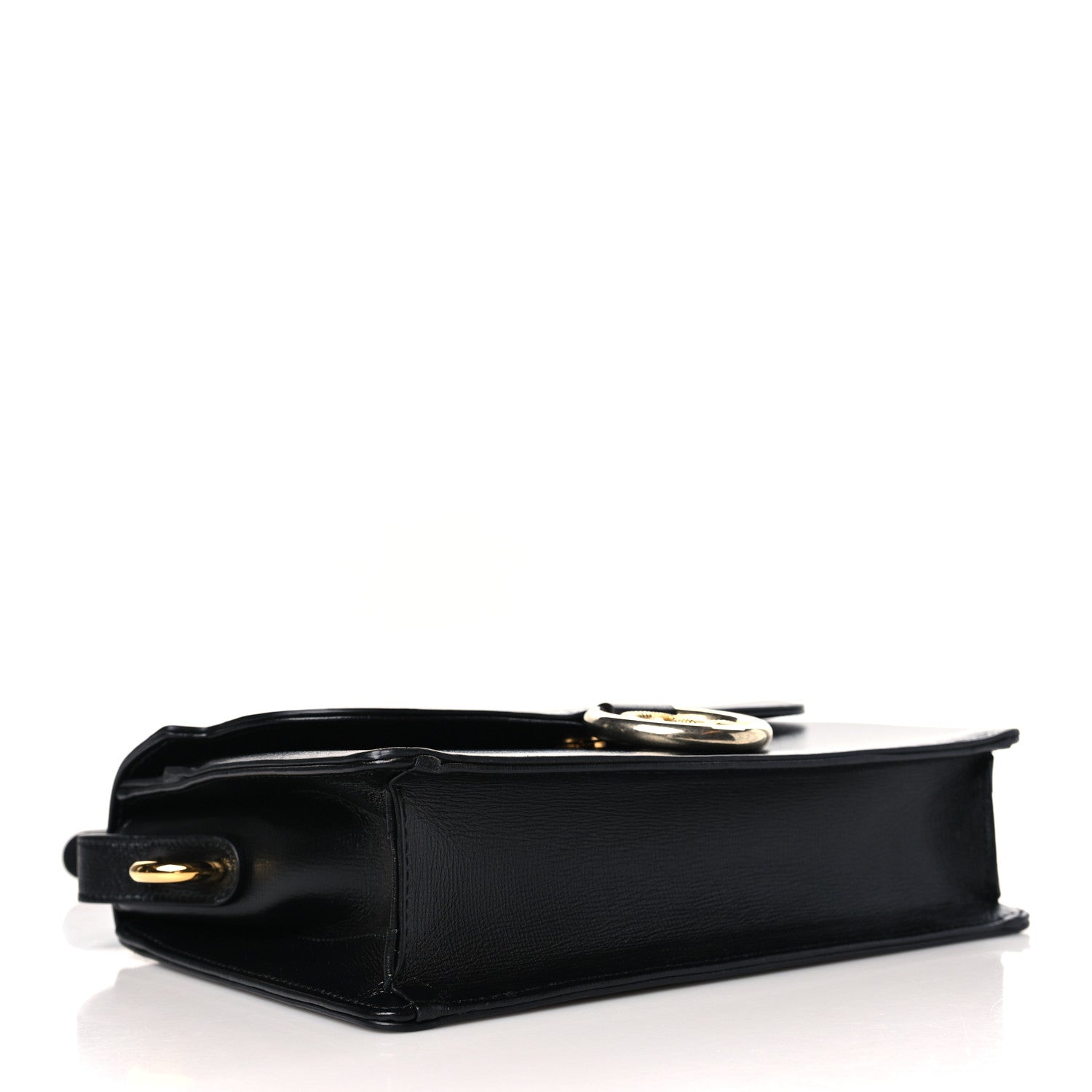 Gucci Textured Calfskin Small Torchon GG Ring Shoulder Bag Black 4 of 10