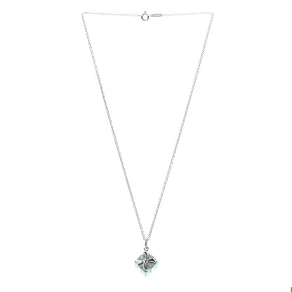 Tiffany Sterling Silver Enamel Gift Box Charm Necklace Blue 2 of 7