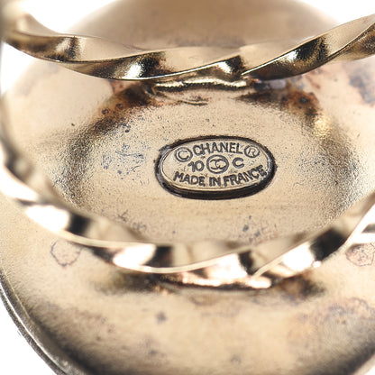 Chanel Crystal CC Coco Loves You Locket Ring 6.25 Gold 4 of 5