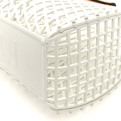 Fendi Recycled Plastic Vitello Liberty Matte Medium Fendi Basket White Ice Miele Scuro 10 of 10