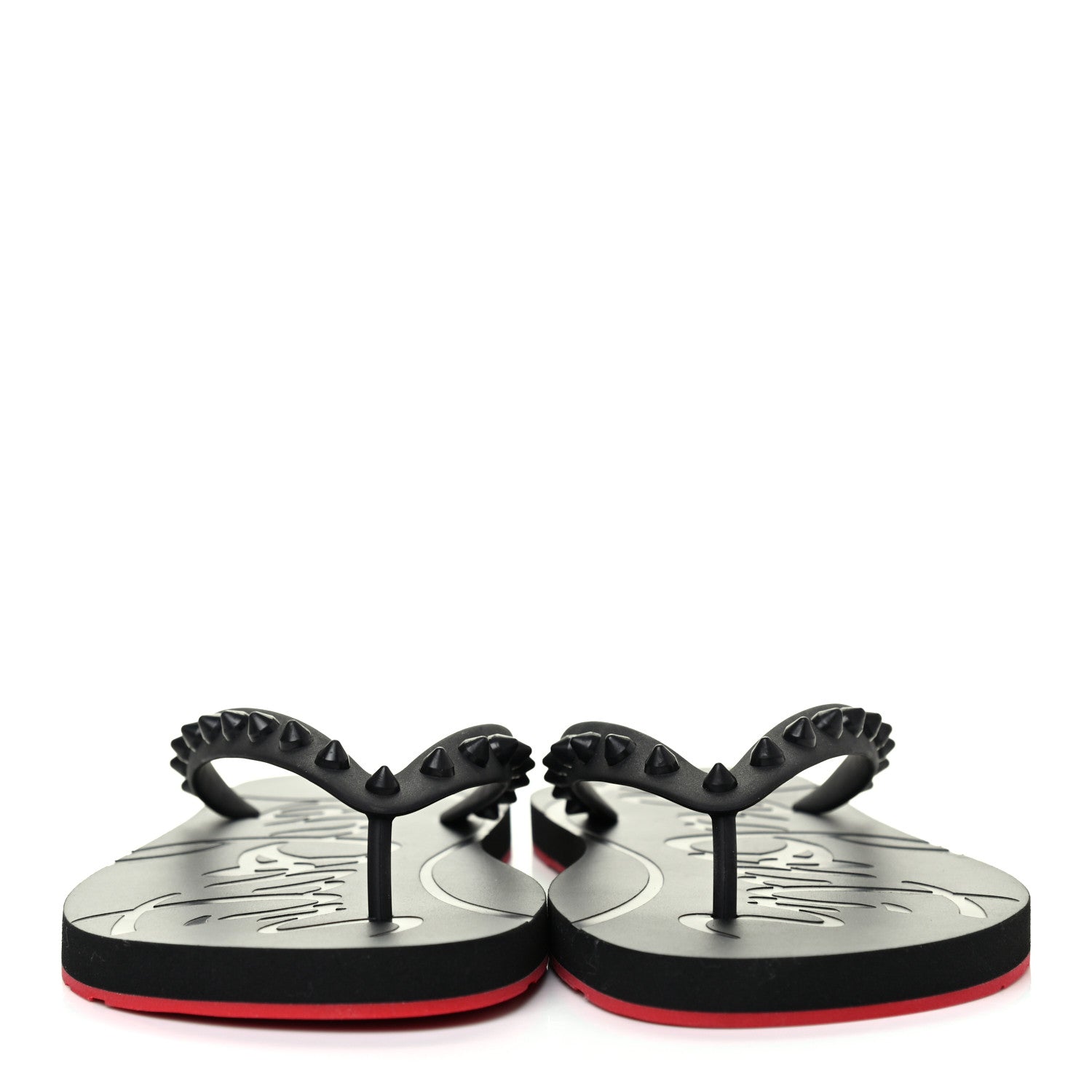 Christian Louboutin Rubber Spike Loubi Donna Flip Flop 39 Black 3 of 14