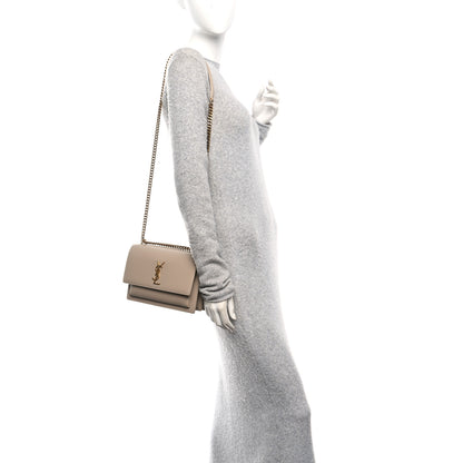 Saint Laurent Calfskin Medium Monogram Sunset Dark Beige 2 of 11