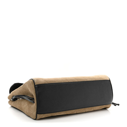 Chanel Grained Calfskin Suede Urban Essentials Large Shopping Bag Dark Beige Black Dark Beige Black 4 of 11