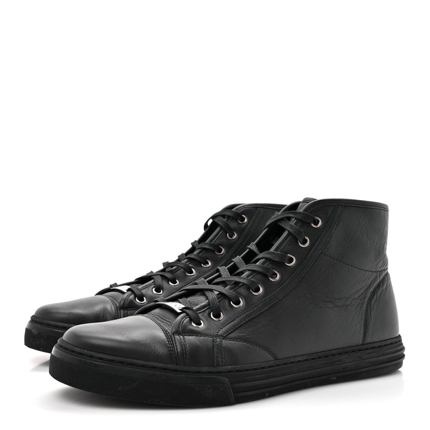 Gucci Miro Soft Calfskin Mens High Top Sneakers 10 Black 4 of 10