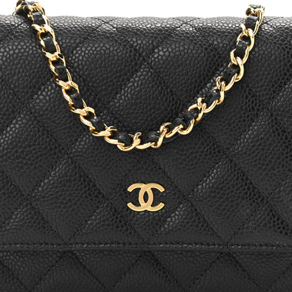 Chanel Caviar Quilted Wallet On Chain WOC Black 9 of 13