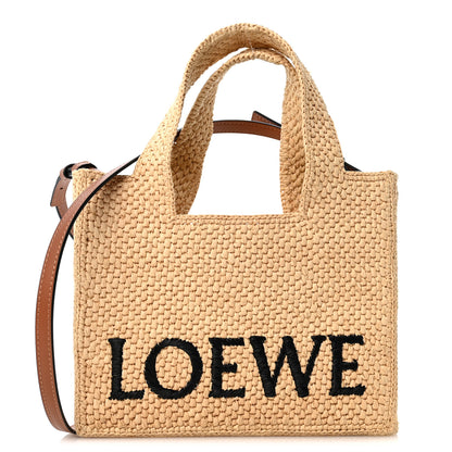 Loewe X PAULA'S IBIZA Raffia Small Font Tote Natural Tan 1 of 9