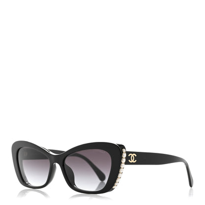 Chanel Acetate Pearl Cat Eye CC Sunglasses 5481-H-A Black 1 of 7