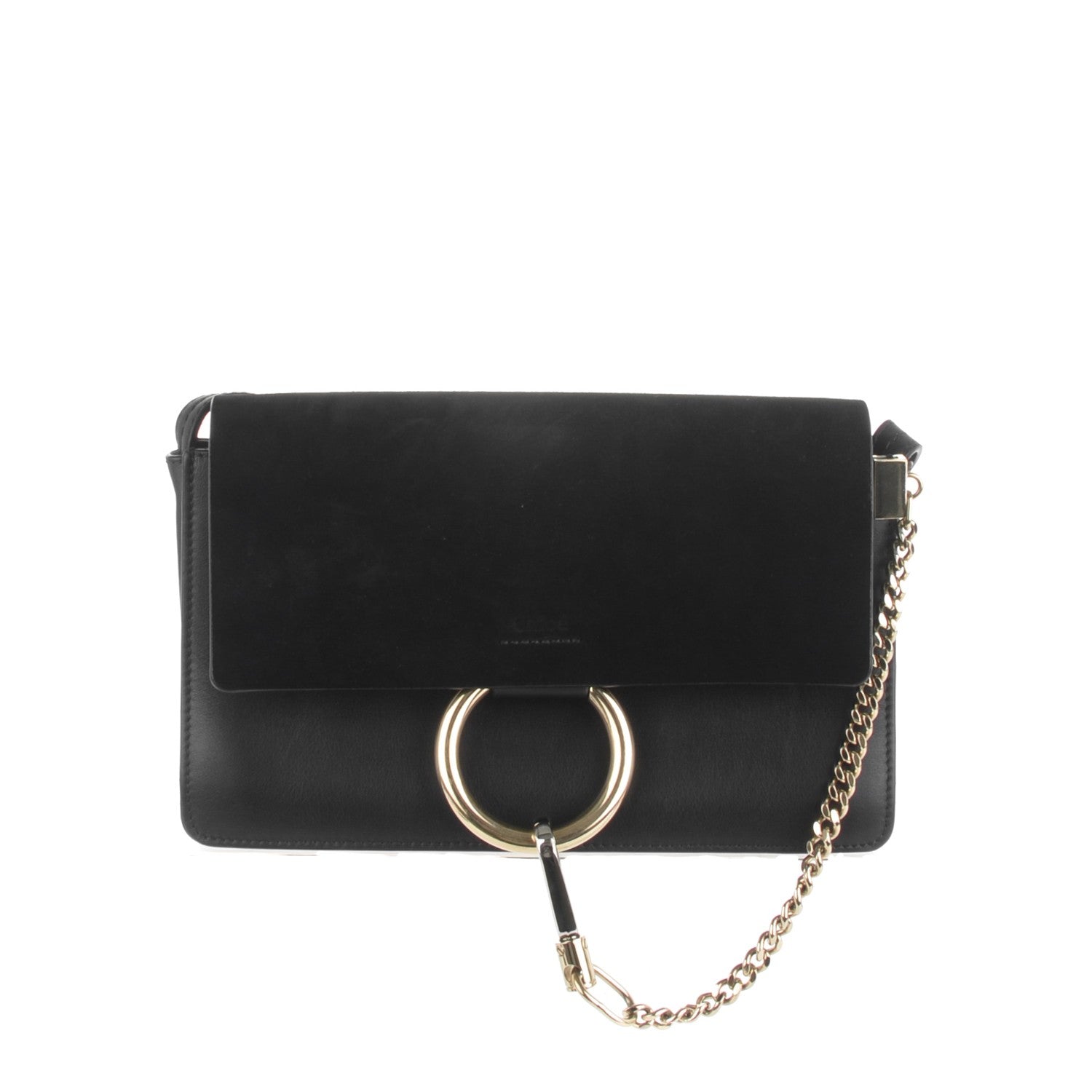 Chloe Suede Calfskin Small Faye Shoulder Bag Black 1 of 8