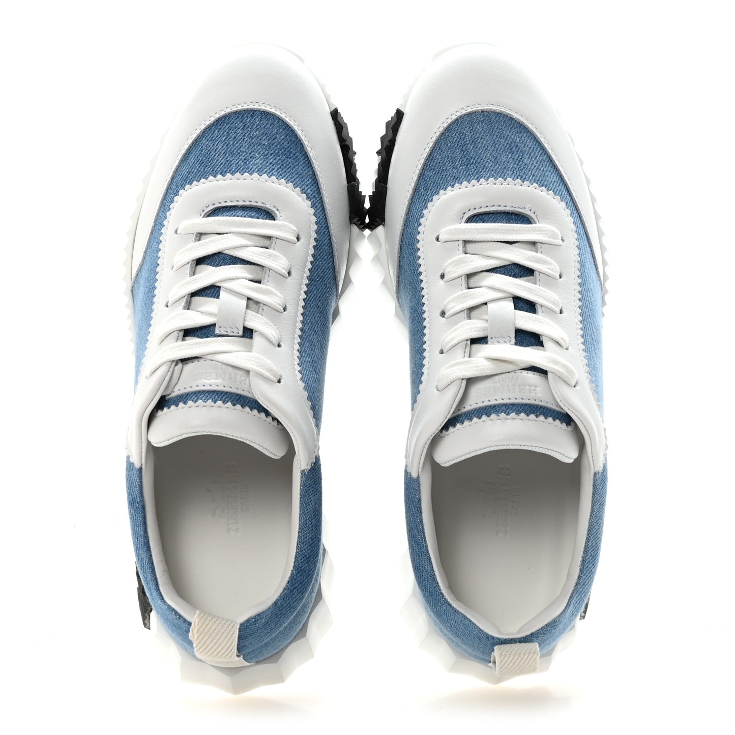 Denim Calfskin Bouncing Sneakers 37.5 Bleu Clair White