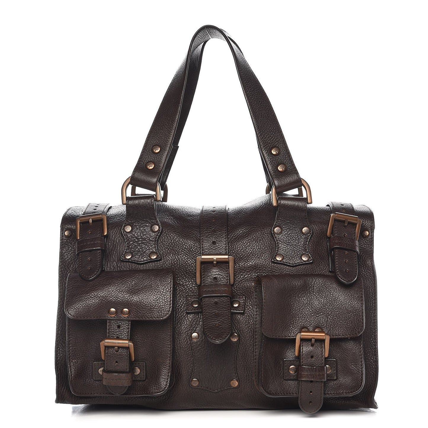Calfskin Roxanne Satchel Chocolate