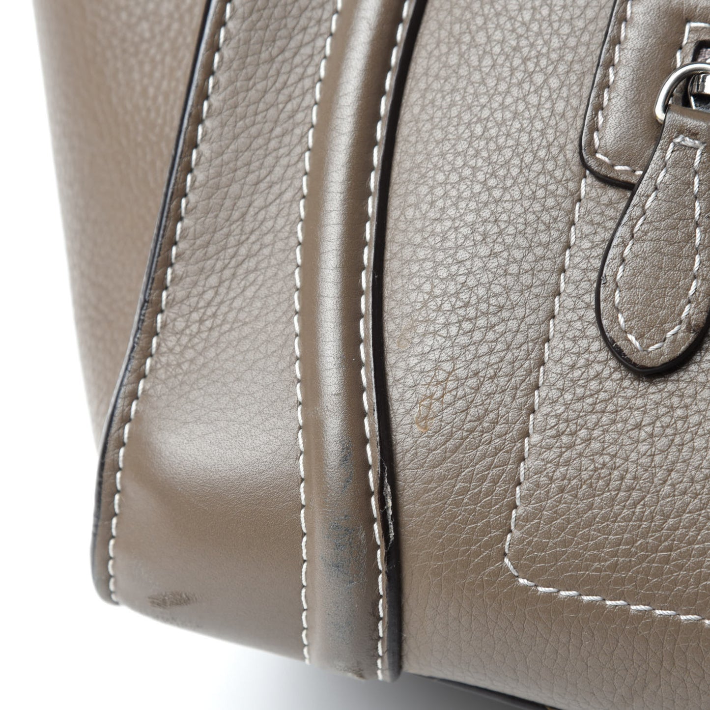 Drummed Calfskin Mini Luggage Souris