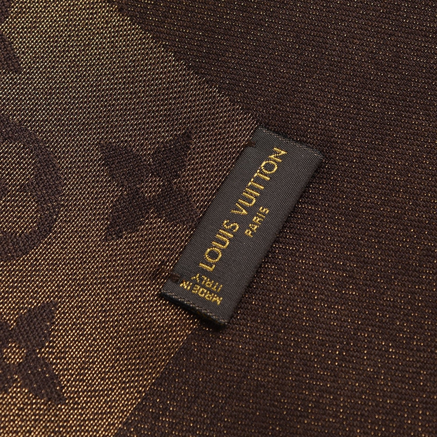 Louis Vuitton Silk Wool Monogram Shine Shawl Brown 3 of 6