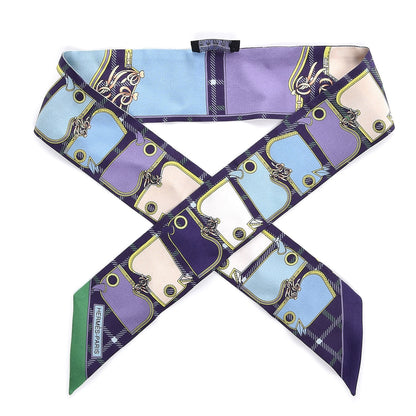 Hermes Silk Camails Twilly Violet Azur Celado 1 of 5
