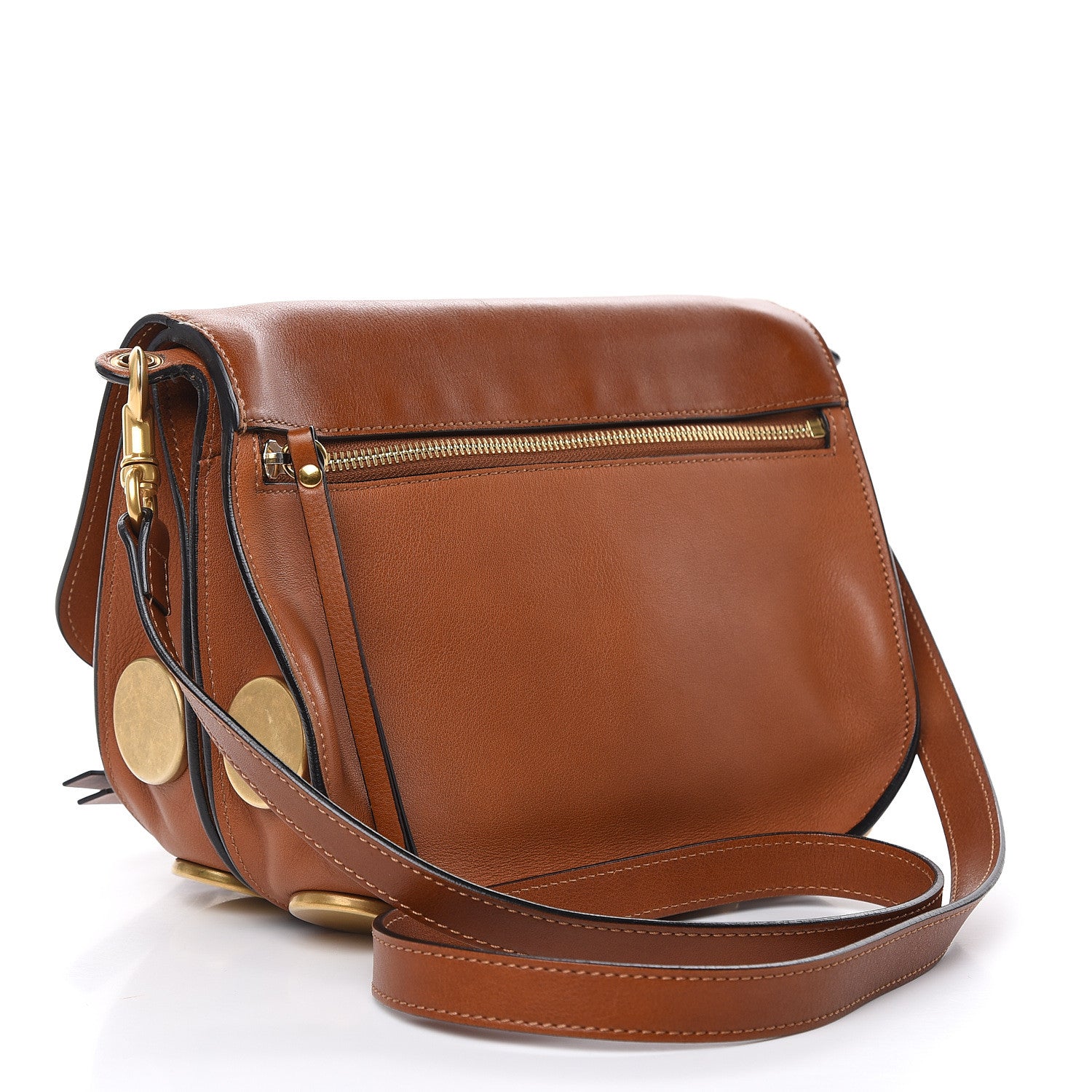 Chloe Smooth Calfskin Kurtis Shoulder Bag Caramel 3 of 13