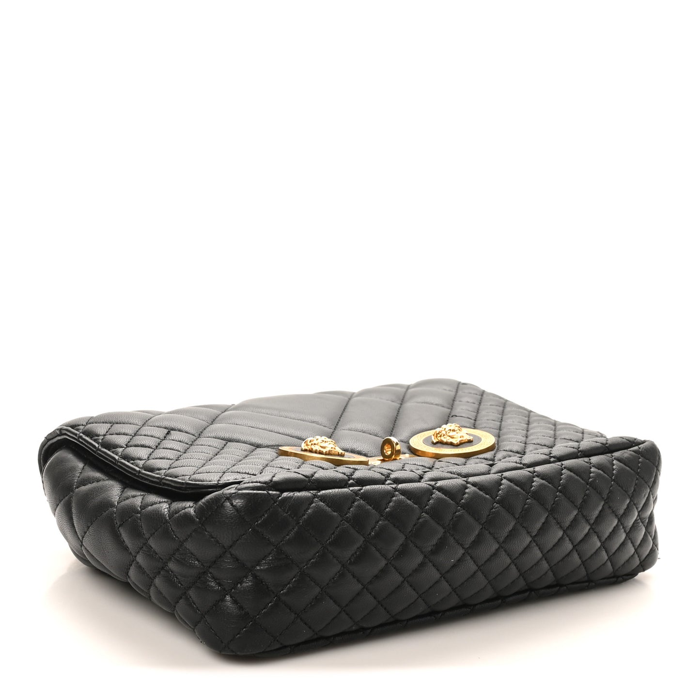 Nappa Quilted La Medusa Chain Crossbody Black