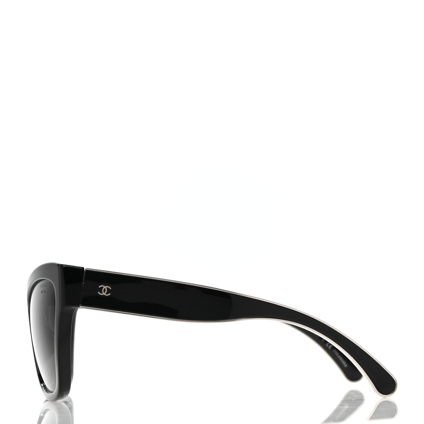 Acetate Polarized CC Cat Eye Sunglasses 5271-A Black