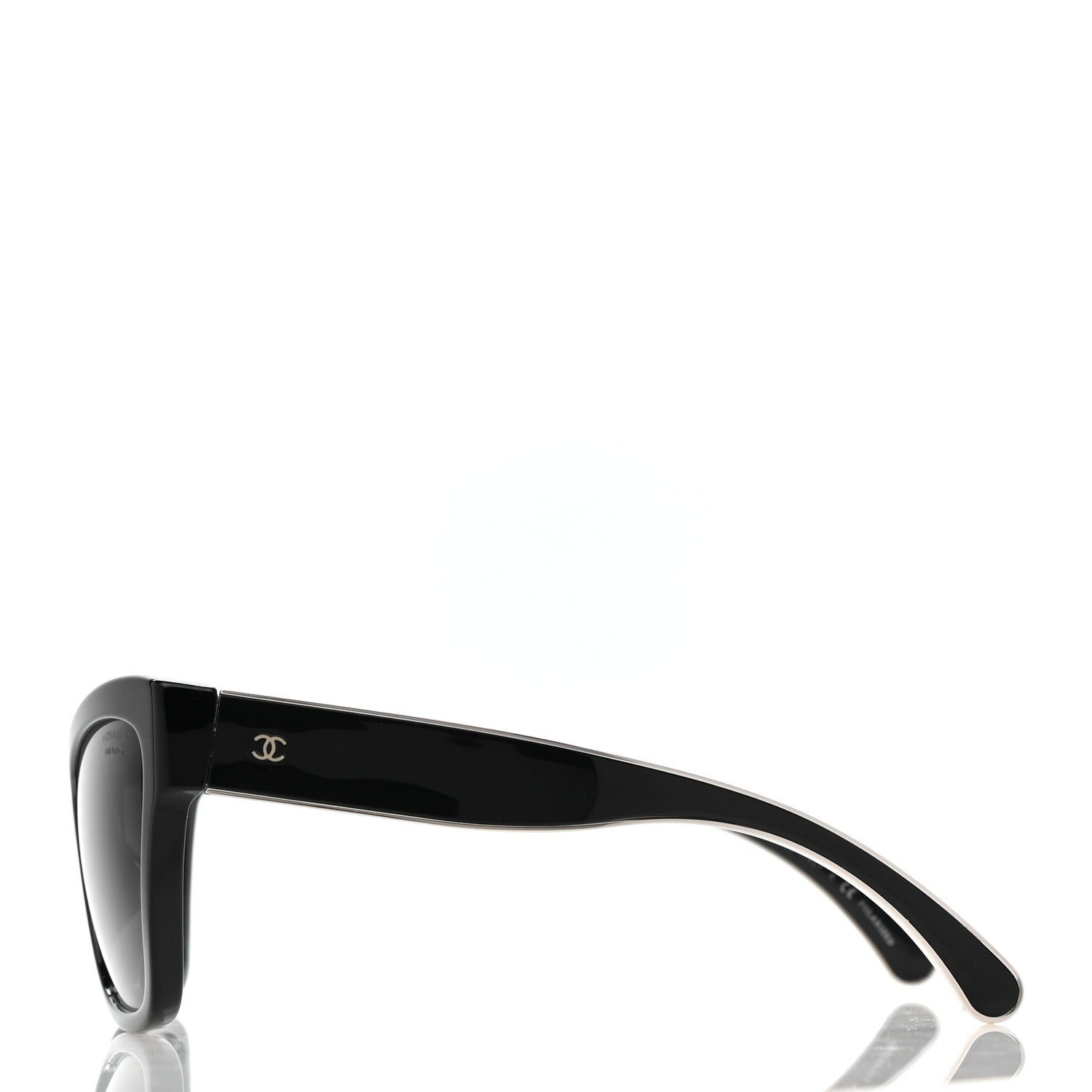 Chanel Acetate Polarized CC Cat Eye Sunglasses 5271-A Black 3 of 8