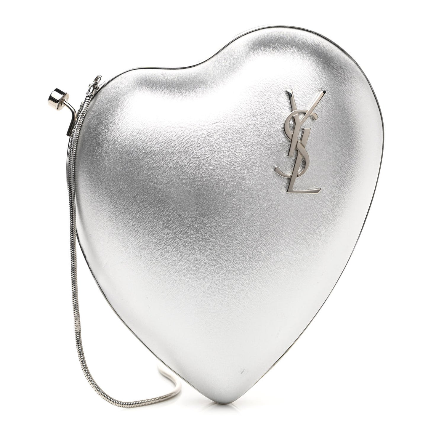 Smooth Calfskin Heart Monogram Love Box Crossbody Silver