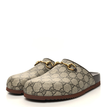 Gucci GG Supreme Monogram Miro Soft Calfskin Womens Horsebit Slippers 38.5 Beige Ebony New Acero 3 of 9