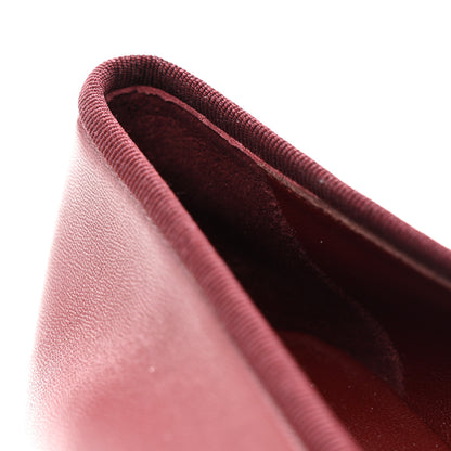 Chanel Lambskin Cap Toe CC Ballerina Flats 40 Burgundy Black 10 of 12
