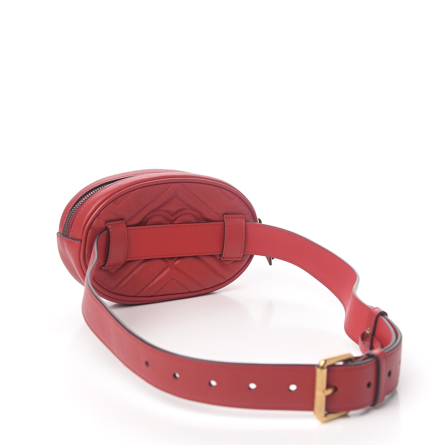 Calfskin Matelasse GG Marmont Belt Bag 95 38 Hibiscus Red