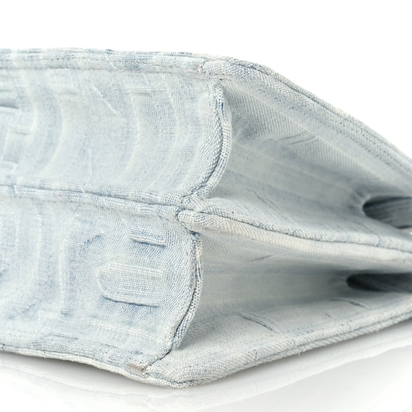 X MARC JACOBS Bleached Denim Small Peekaboo I SEE U Satchel Off White