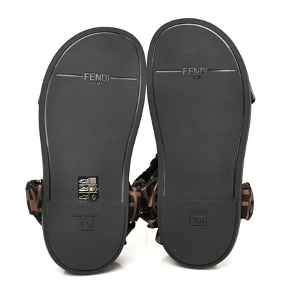Fendi Satin FF Ruched Sandals 35.5 Tobacco Black 5 of 8