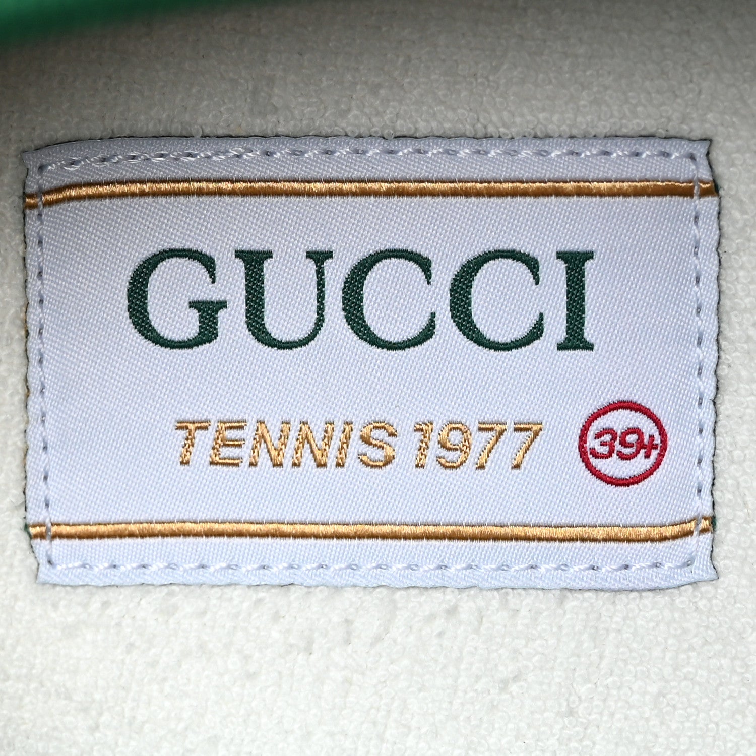 Gucci Canvas Lame Crystal GG Monogram Womens 1977 Tennis Sneakers 39.5 Gardenia Silver Mystic White 7 of 10