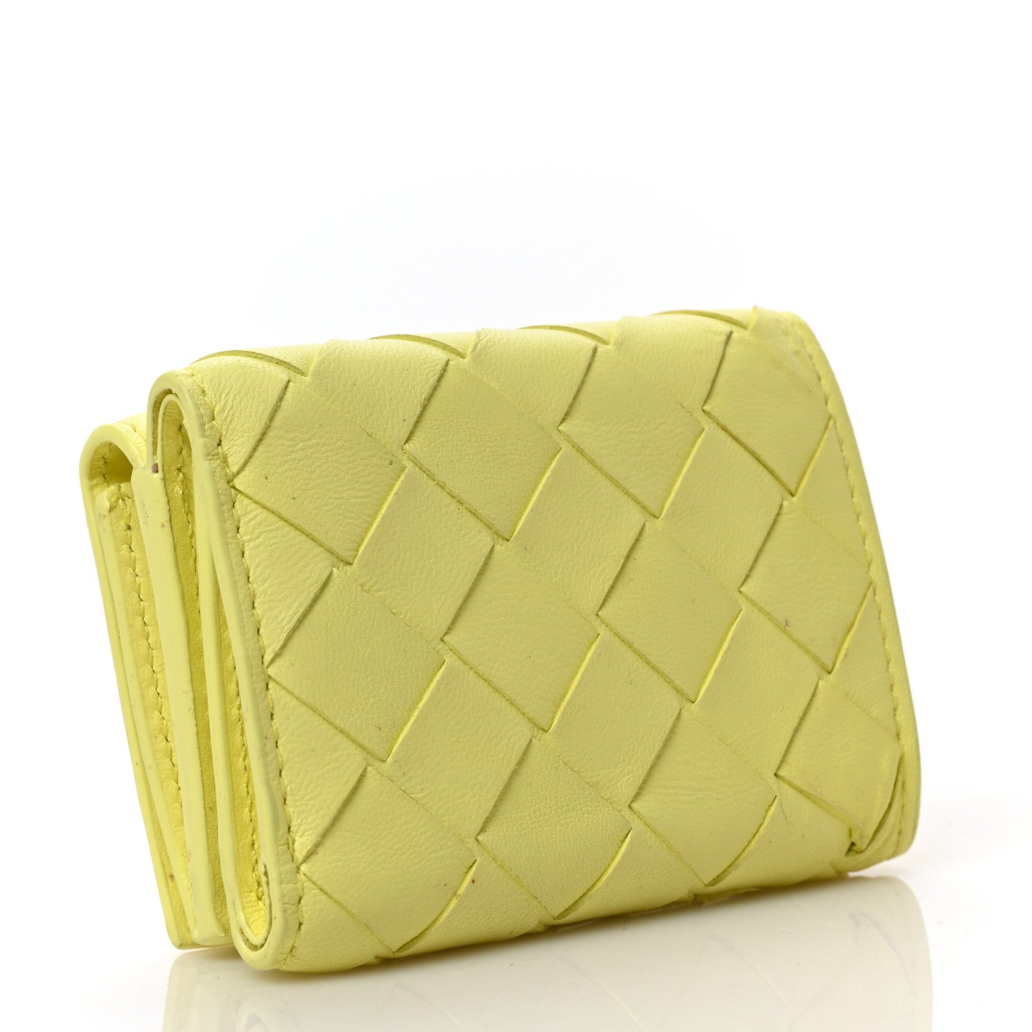 Bottega Veneta Nappa Intrecciato Trifold Wallet Kiwi 3 of 6