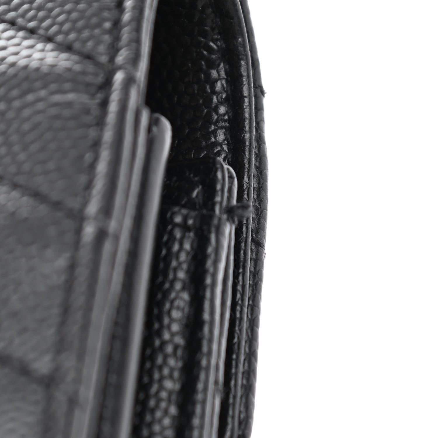 Saint Laurent Grain De Poudre Matelasse Chevron Monogram Chain Wallet Black 11 of 12