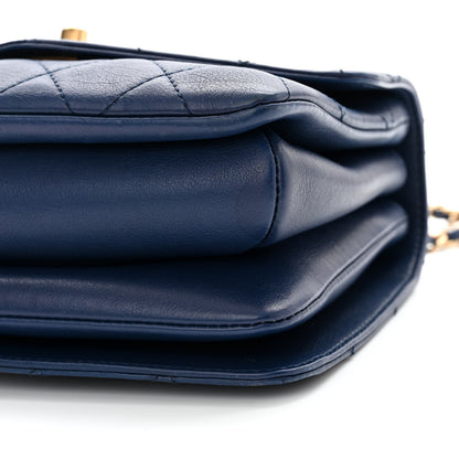 Chanel Calfskin Quilted Small Gold Top Handle Flap Blue 10 of 13