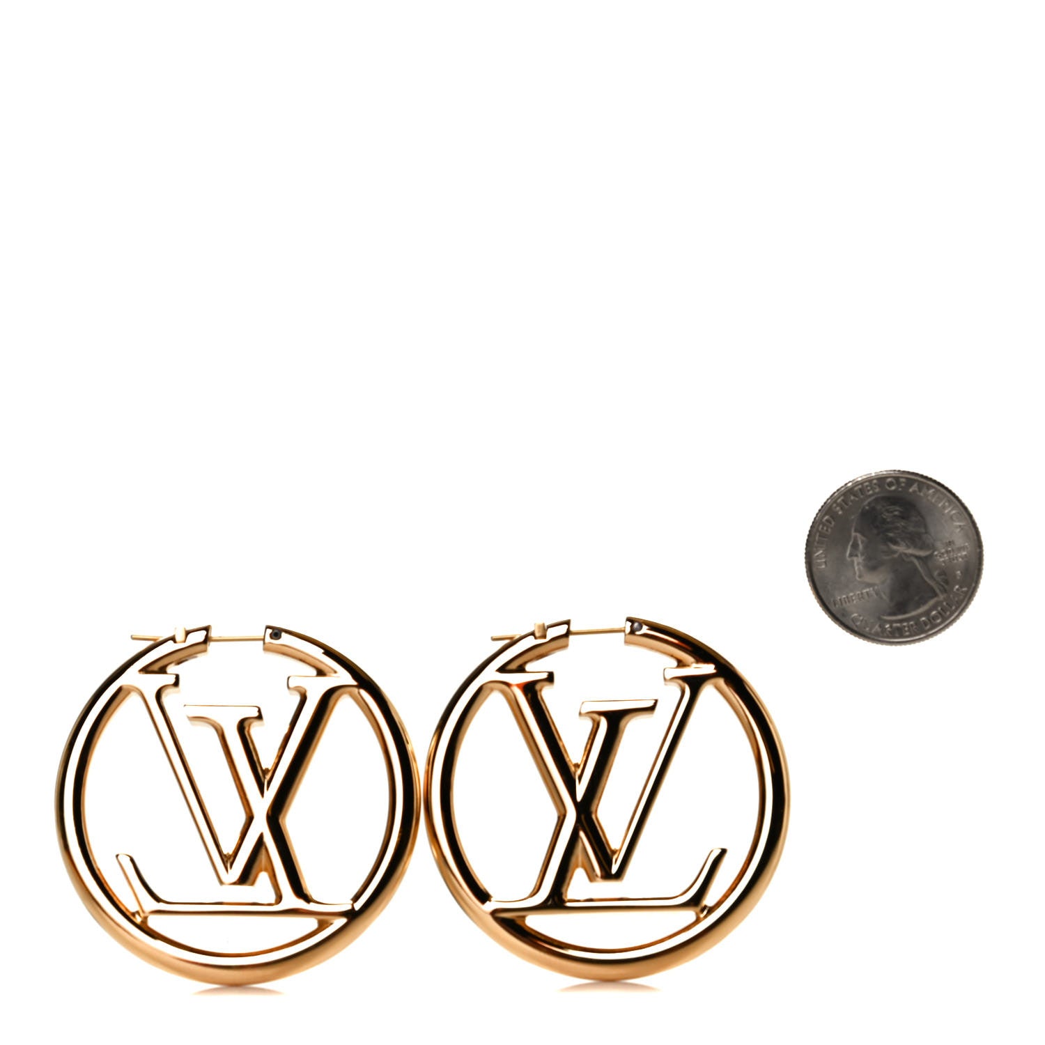 Louis Vuitton Metal Louise Hoop Earrings Gold 2 of 4