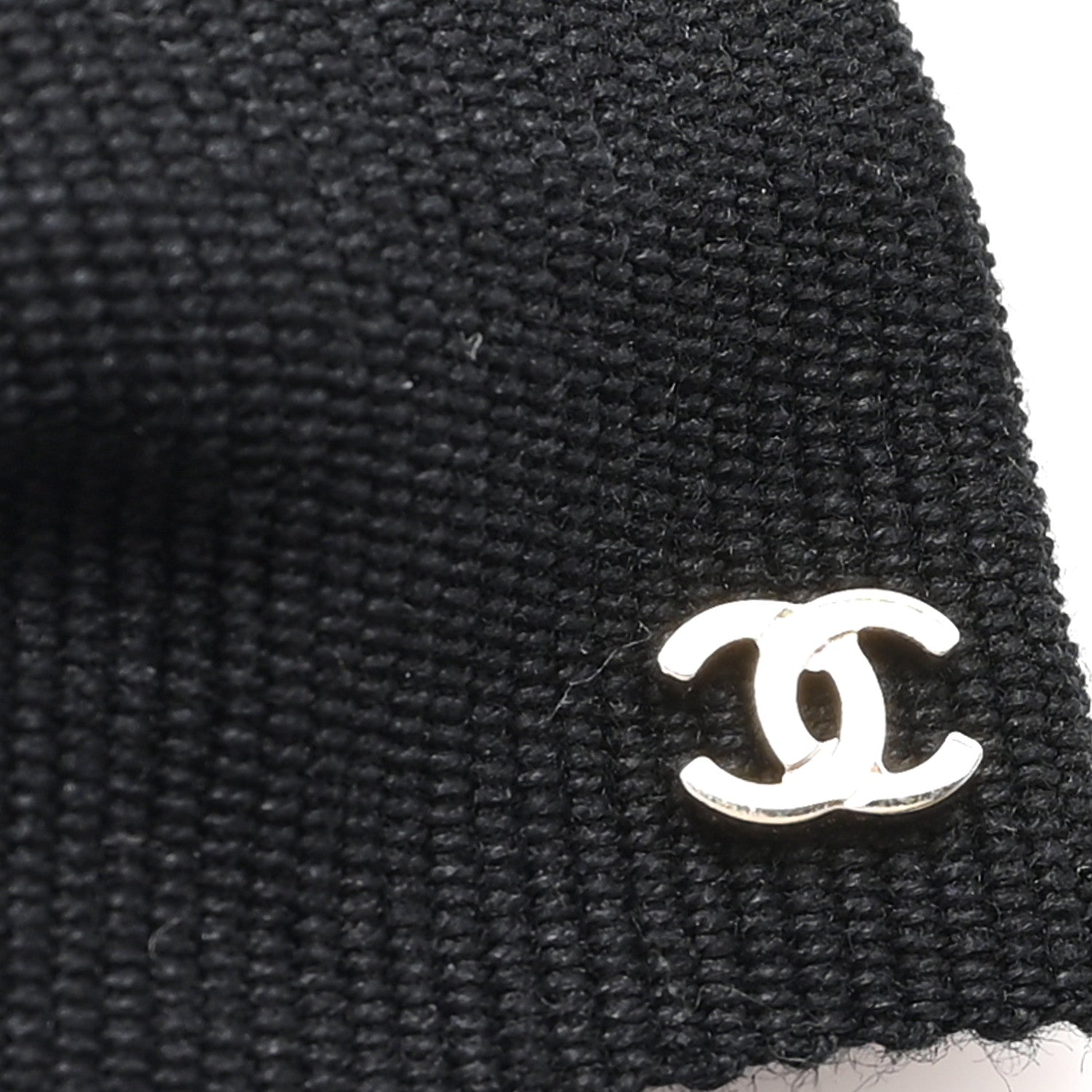 Chanel Grosgrain Bow CC Hair Clip Black 3 of 3