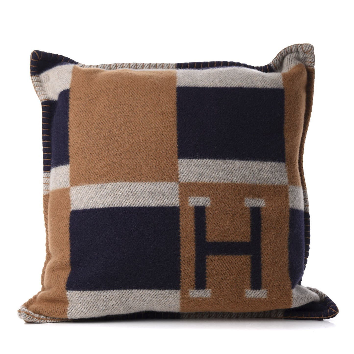 Wool Cashmere Avalon Bayadere Pillow PM Indigo Ocre