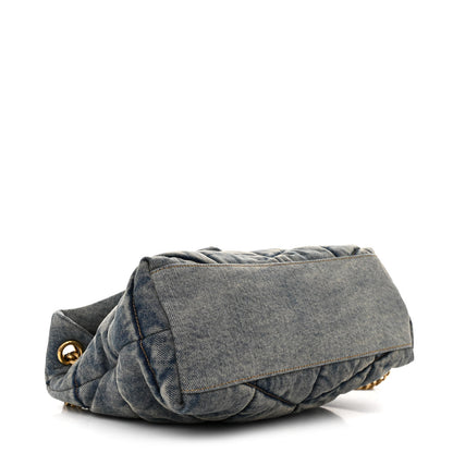 Saint Laurent Denim Quilted Small Loulou Puffer Monogram Chain Satchel Blue Cinnamon 4 of 10