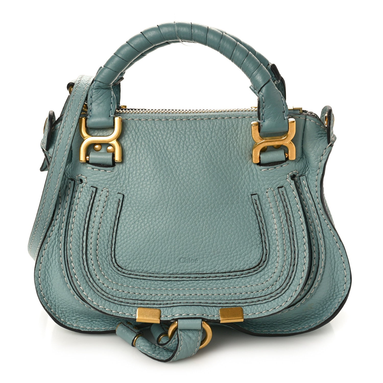 Chloe Calfskin Small Marcie Satchel Mint Blue 1 of 11