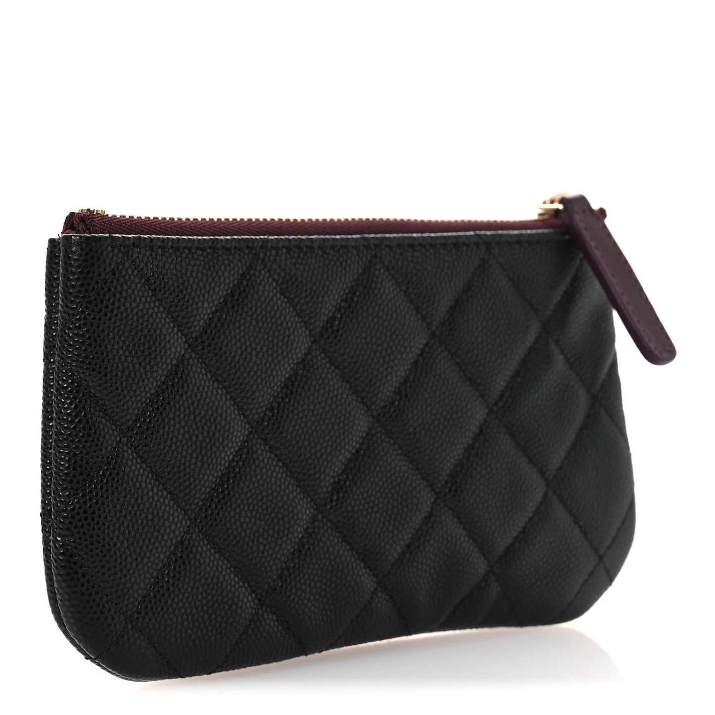 Caviar Quilted Small Cosmetic Case Black