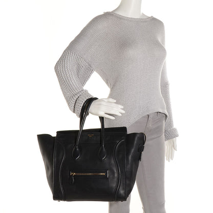 Celine Smooth Calfskin Mini Luggage Black 2 of 9