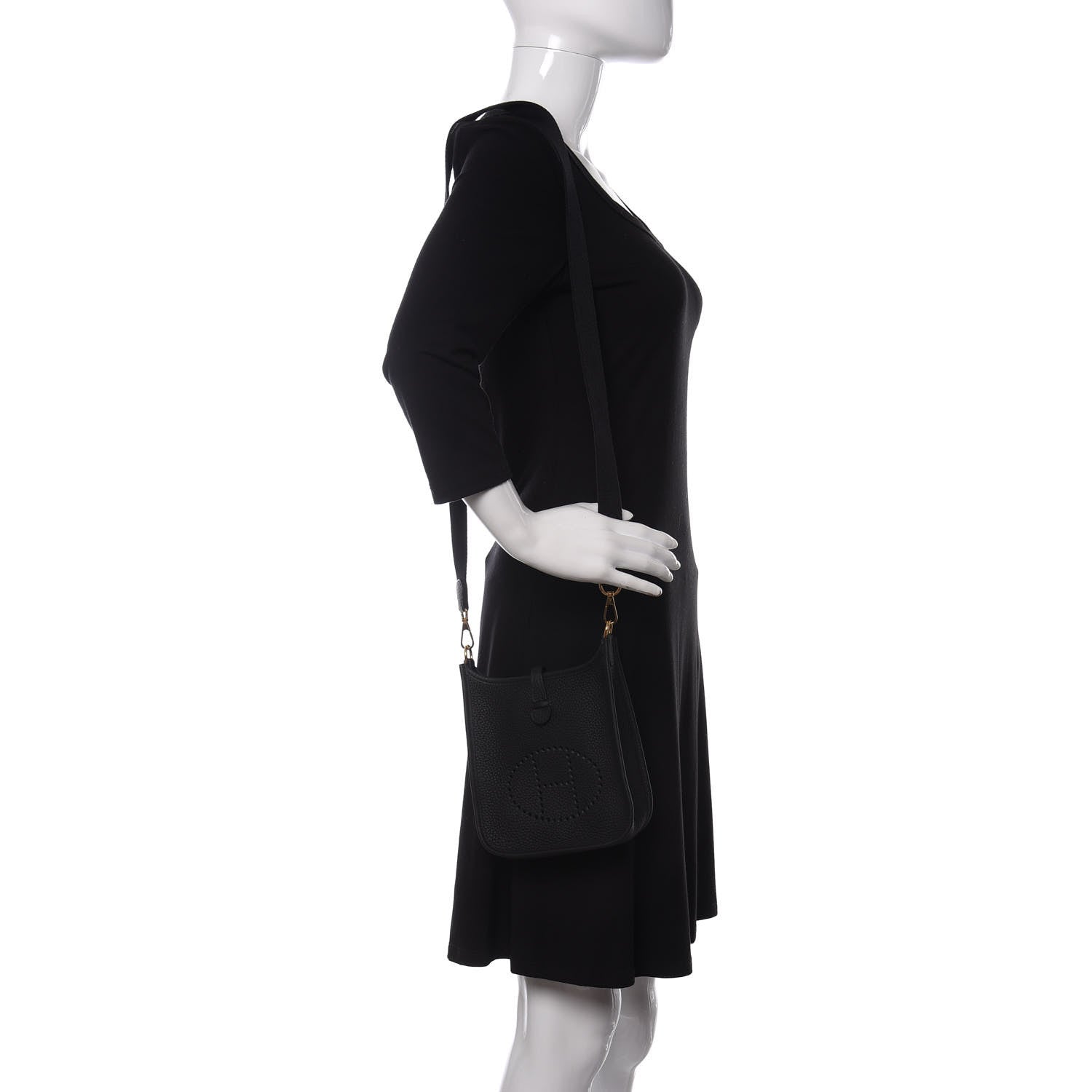 Hermes Taurillon Clemence Evelyne TPM Black 2 of 8